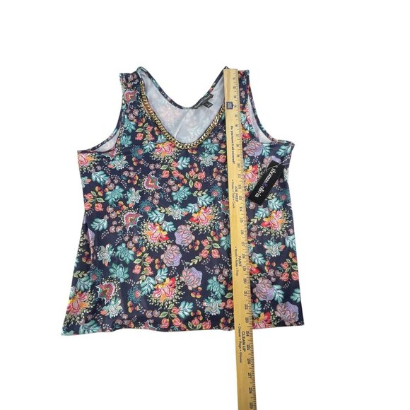 Thomas & Olivia Black Floral Tank Top with Chain Detail Size L NWT - Picture 6 of 7